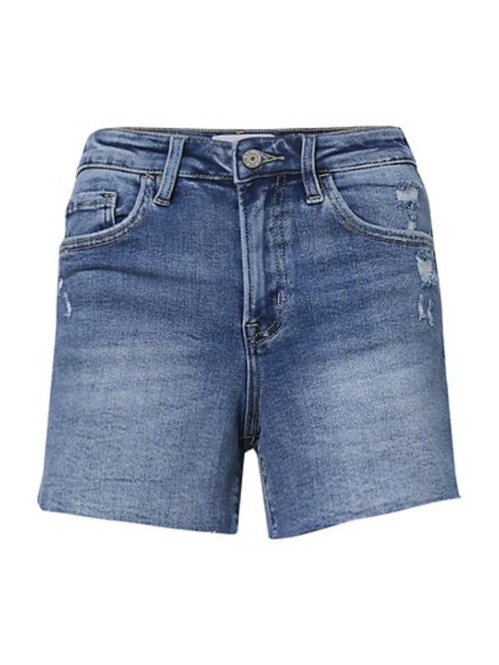 Classic High-Rise Blue Denim Jean Shorts